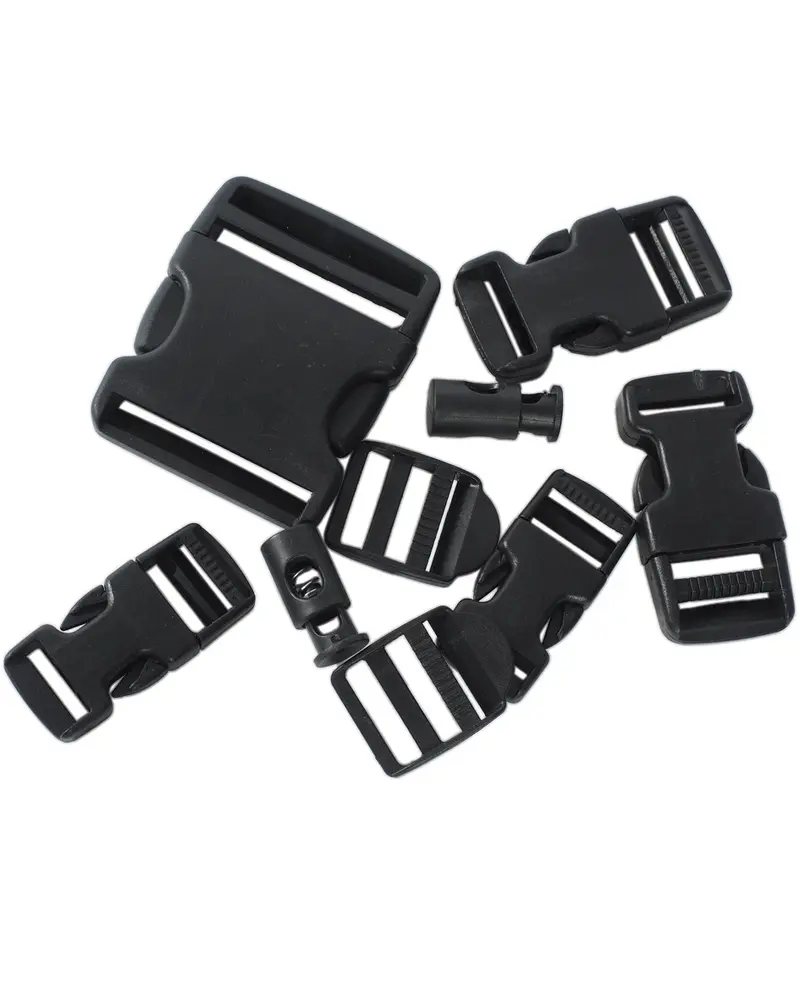 Mil-Tec Buckle Set 9 Piezas Negro - Kit Hebillas Tácticas Profesionales