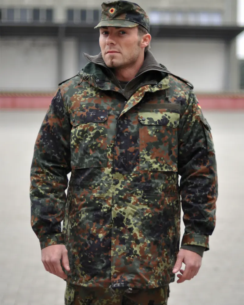 Mil-Tec BW Feldjacke Parka Militar Flecktarn - Chaqueta Táctica Camuflaje Alemán
