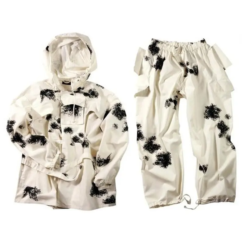 Mil-Tec BW Traje de Camuflaje Nieve Algodón 2 Piezas - Equipamiento Táctico Profesional