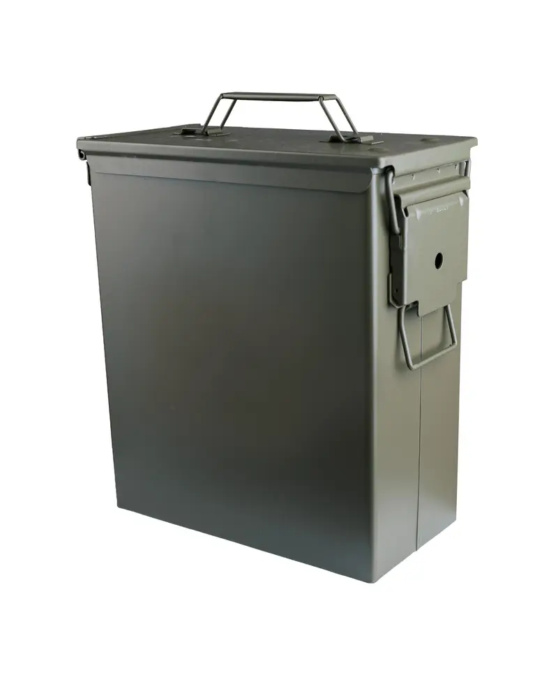 Mil-Tec Caja de Munición M9 Cal.50 Acero Verde Oliva - Caja Militar Resistente