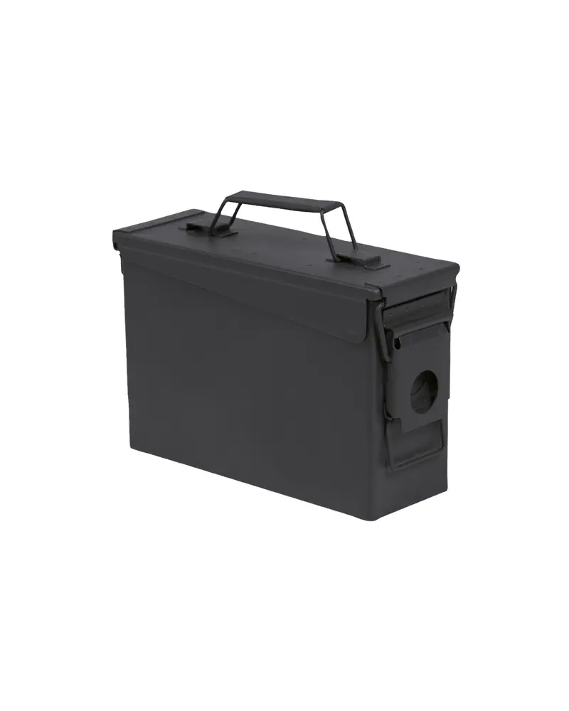 Mil-Tec Caja de Munición US Ammo Box Steel M19A1 Cal.30 Negro - Caja Metálica Militar