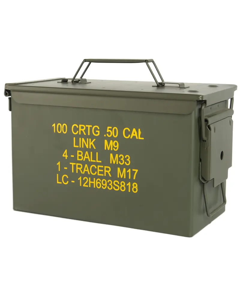 Mil-Tec Caja Munición Militar M2A1 Cal.50 Acero Auténtica US Army