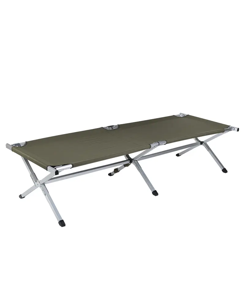 Mil-Tec Cama de Campo Militar Aluminio 190x65 cm Verde Oliva Reforzada