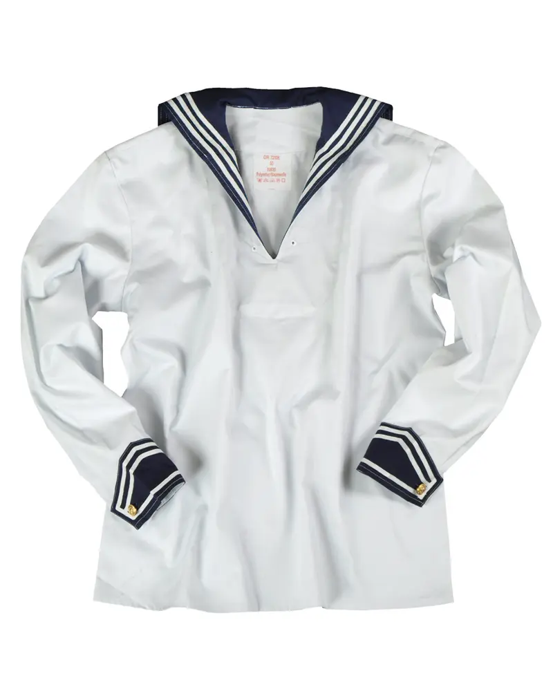 Mil-Tec Camisa Marina Blanca con Cuello Marinero Talla M - Estilo Naval Auténtico