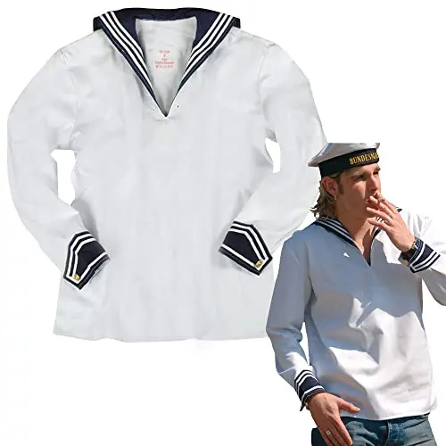 Mil-Tec Camisa Marinera Clásica Hombre Cuello Naval Blanco Talla 48