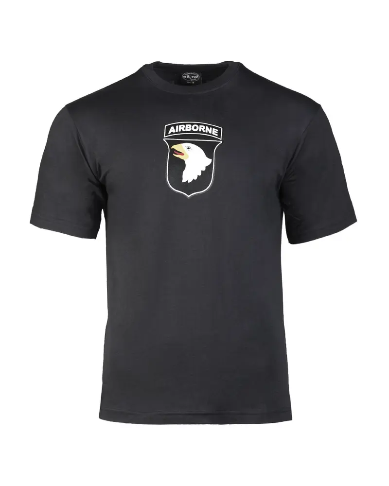 Mil-Tec Camiseta 101st Airborne Division Negra - T-Shirt Militar Coleccionista