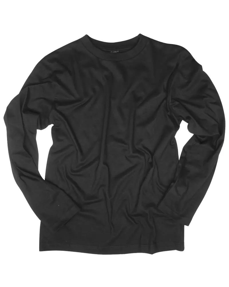 Mil-Tec Camiseta Manga Larga CO Negra - Prenda Táctica de Combate