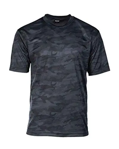 Mil-Tec Camiseta Mesh Dark Camo Unisex - Ultraligera y Transpirable