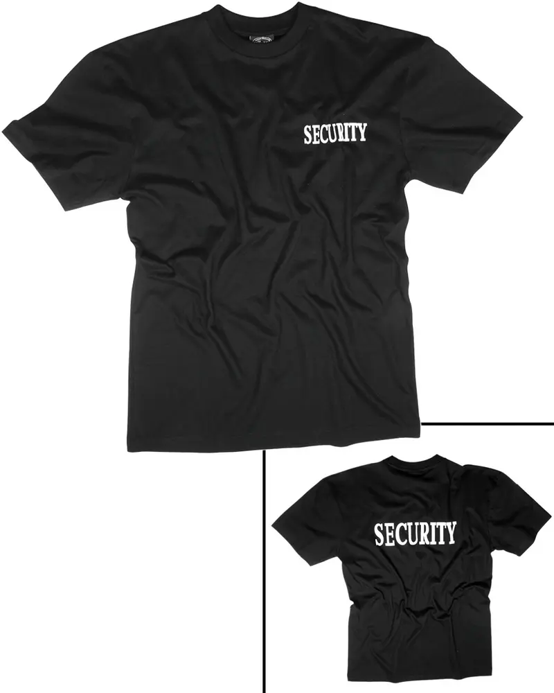 Mil-Tec Camiseta Security Negra con Doble Estampado Talla