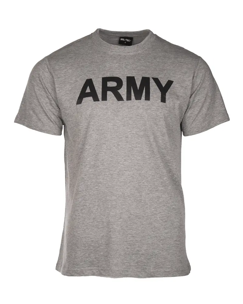 Mil-Tec Camiseta Táctica Army Gris con Estampado Militar