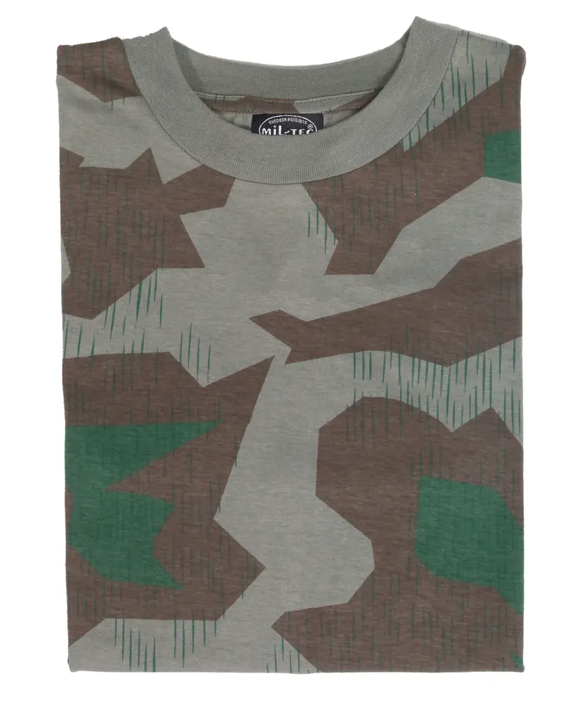 Mil-Tec Camiseta Táctica Camuflaje Splinter Blanco - T-Shirt Militar Resistente