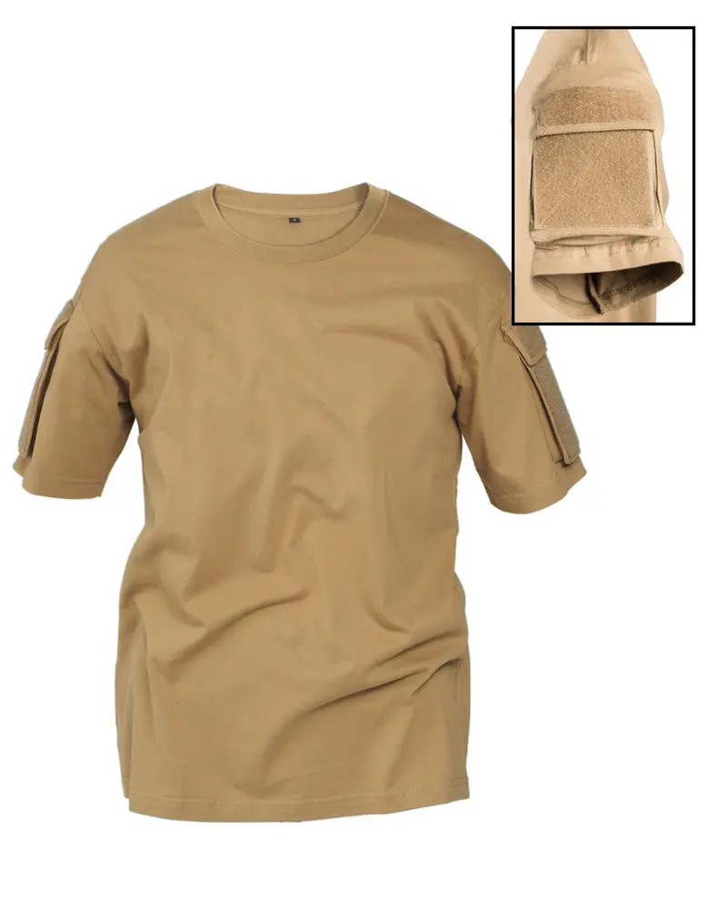 Mil-Tec Camiseta Táctica Manga Corta Coyote - Funcional y Resistente para Actividades Outdoor