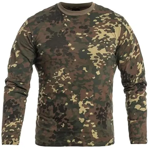 Mil-Tec Camiseta Táctica Manga Larga Camuflaje Flecktarn