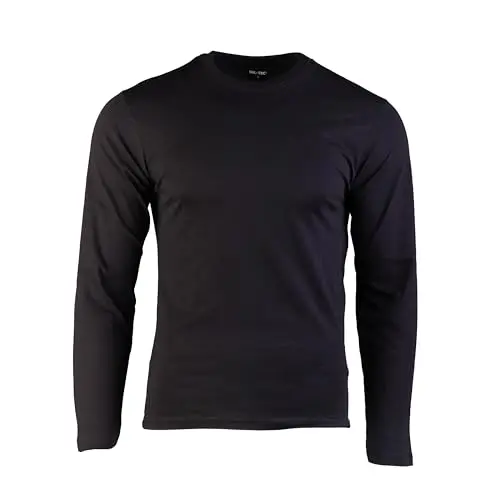Mil-Tec Camiseta Táctica Manga Larga Negra - Diseño Unisex Resistente