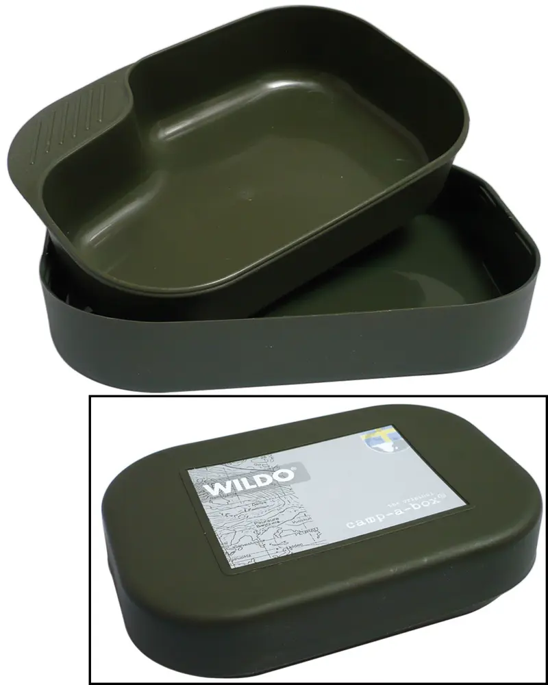 Mil-Tec Camp-A-Box Set 2 Piezas Oliva - Kit de Supervivencia Militar