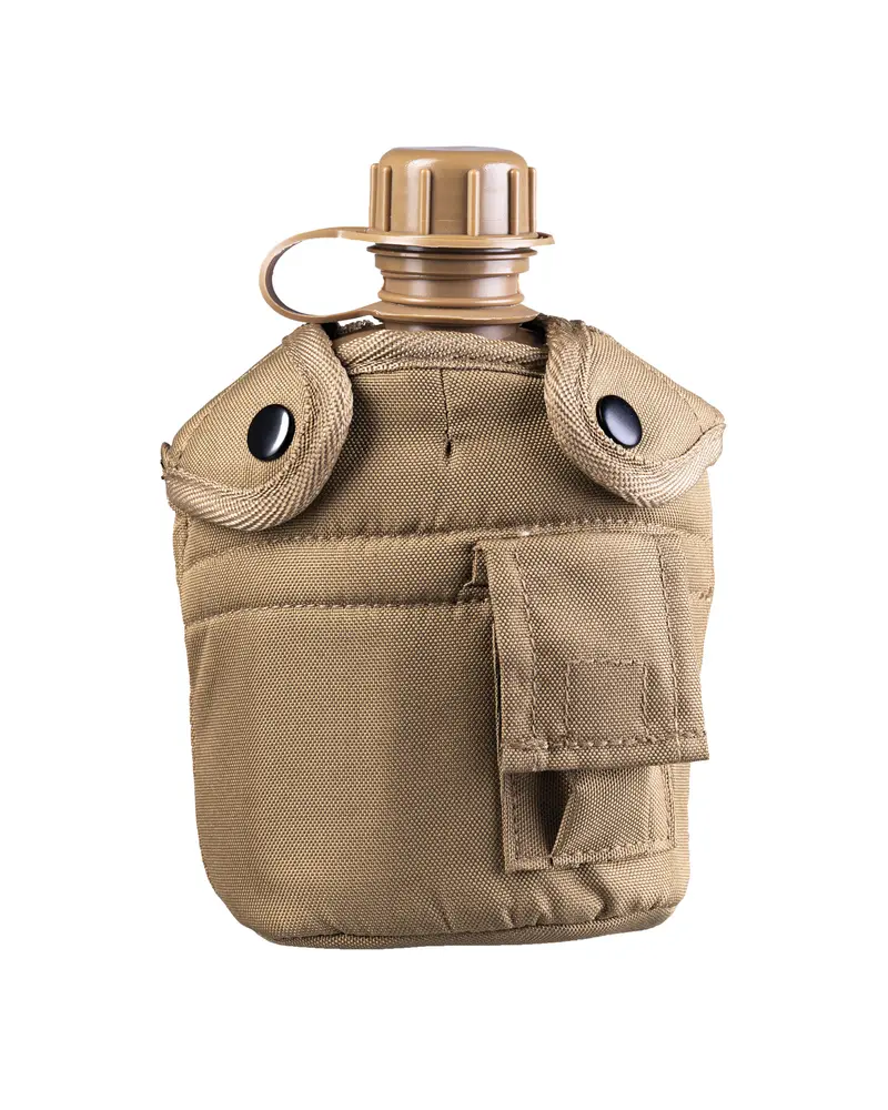 Mil-Tec Cantimplora Militar US Feldflasche con Funda y Vaso Coyote