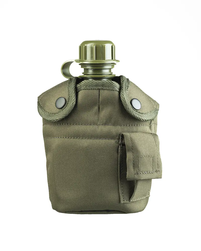 Mil-Tec Cantimplora Militar US Feldflasche con Funda y Vaso - Verde Oliva