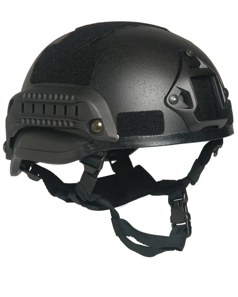 Mil-Tec Casco Táctico MICH 2002 con Sistema de Rieles Negro Mate