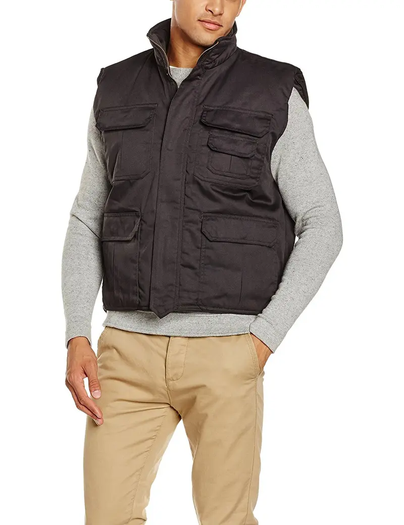Mil-Tec Chaleco Ranger Negro - Chaleco Táctico Multifuncional para Hombre