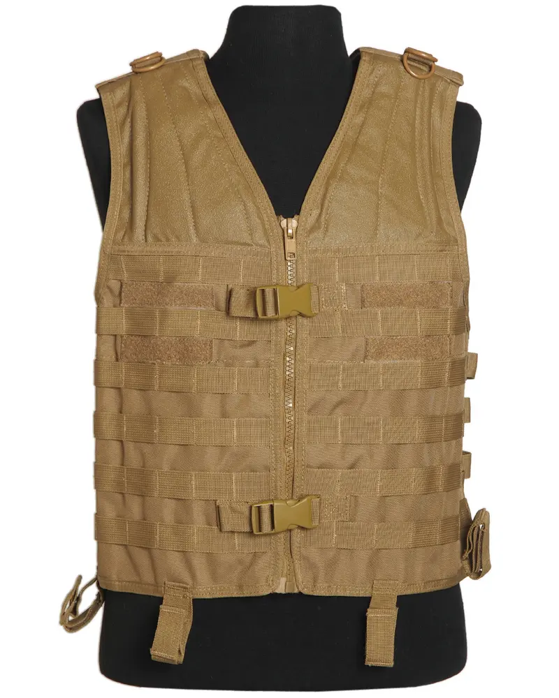 Mil-Tec Chaleco Táctico MOLLE Carrier Coyote - Sistema Modular Profesional