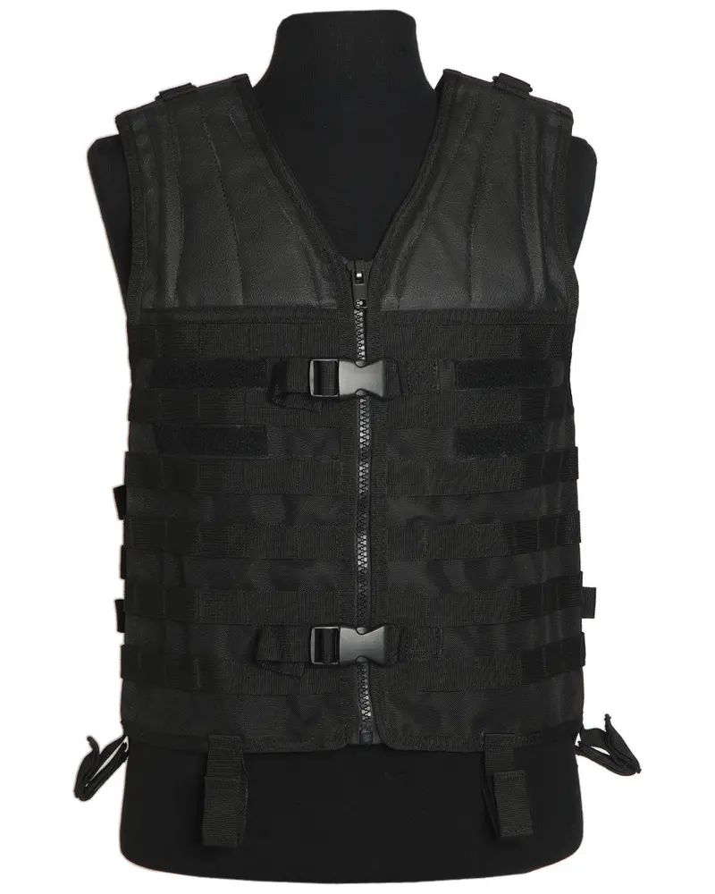 Mil-Tec Chaleco Táctico MOLLE Carrier Negro - Sistema Modular de Protección