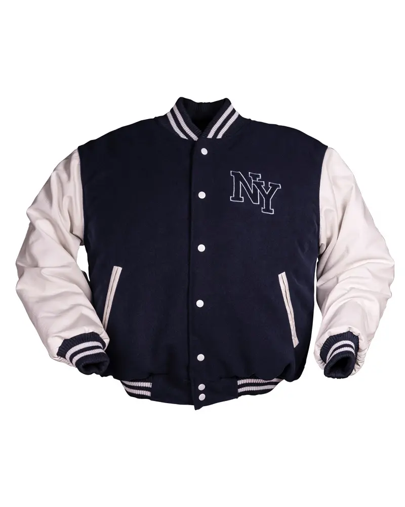 Mil-Tec Chaqueta Baseball NY con Parche Marino/Blanco