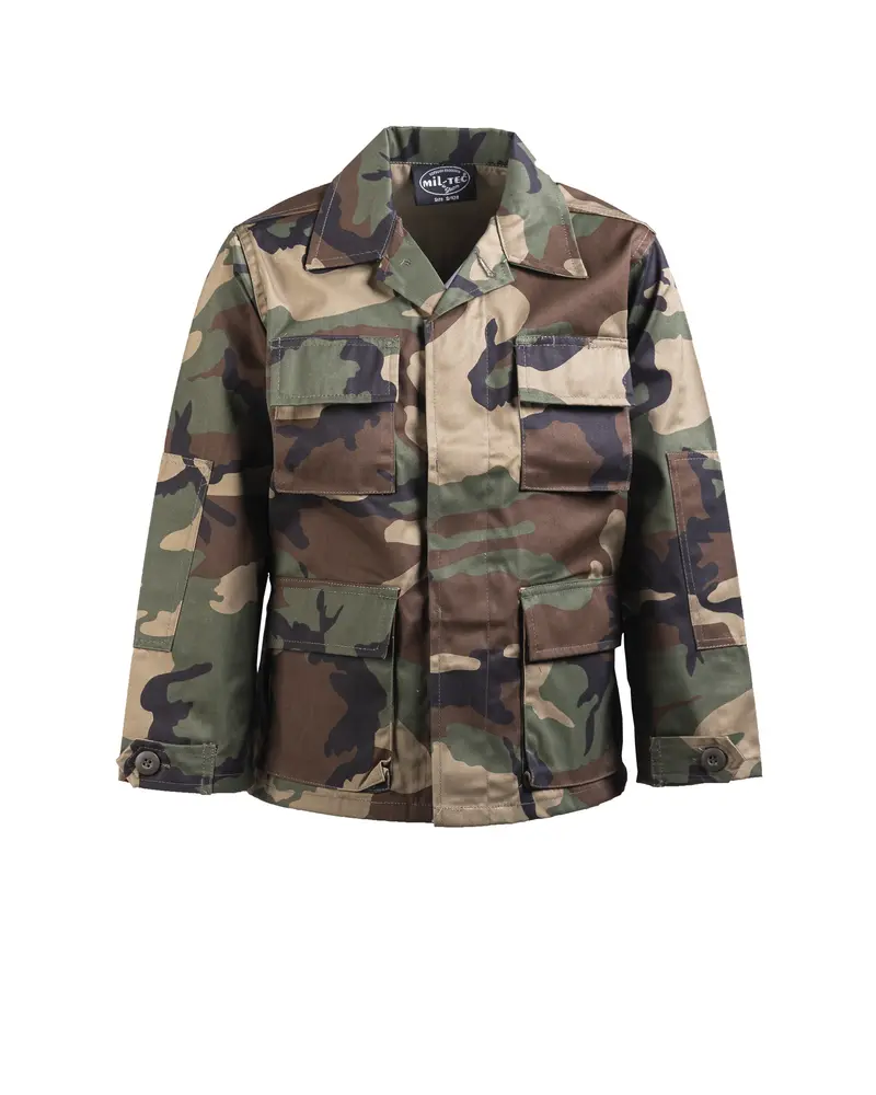 Mil-Tec Chaqueta BDU Kids Woodland - Chaqueta Militar Infantil Camuflaje