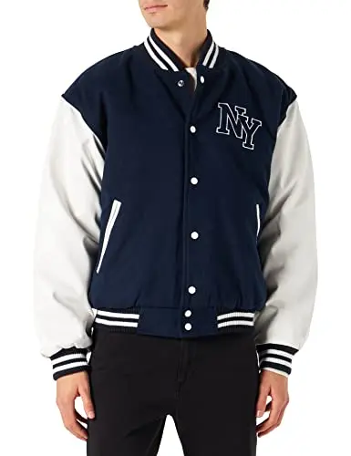 Mil-Tec Chaqueta Béisbol Vintage Azul Marino Talla M - Estilo Clásico Americano