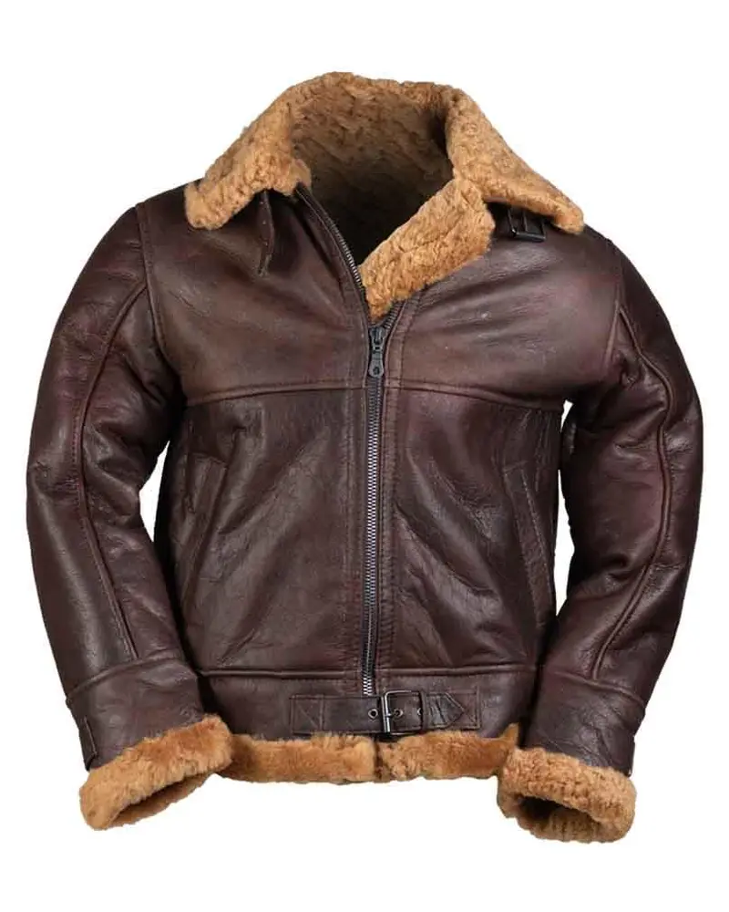 Mil-Tec Chaqueta Bomber B46 Piel de Cordero - Cazadora Militar Estilo Aviador