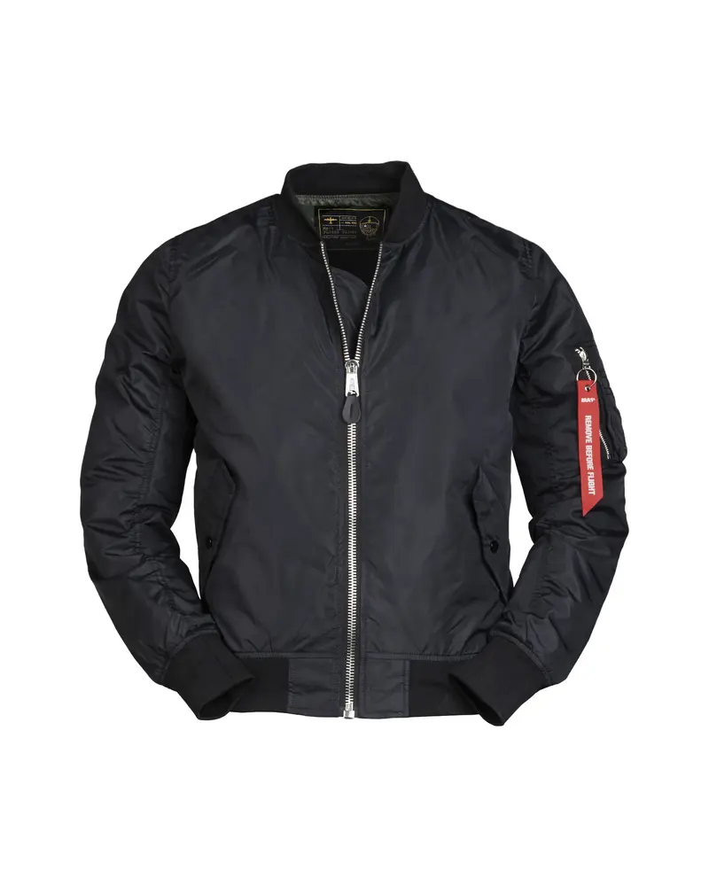 Mil-Tec Chaqueta Bomber MA1 Summer Negra - Cazadora Estilo Militar