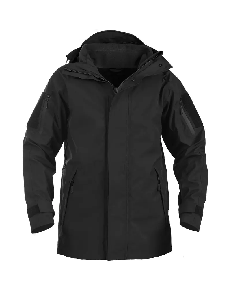 Mil-Tec Chaqueta Impermeable con Forro Polar Gen II Negro - Protección Táctica