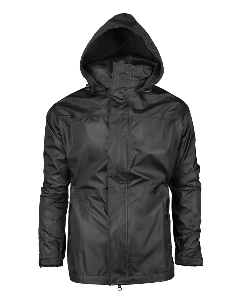 Mil-Tec Chaqueta Impermeable Negra - Protección Táctica Profesional