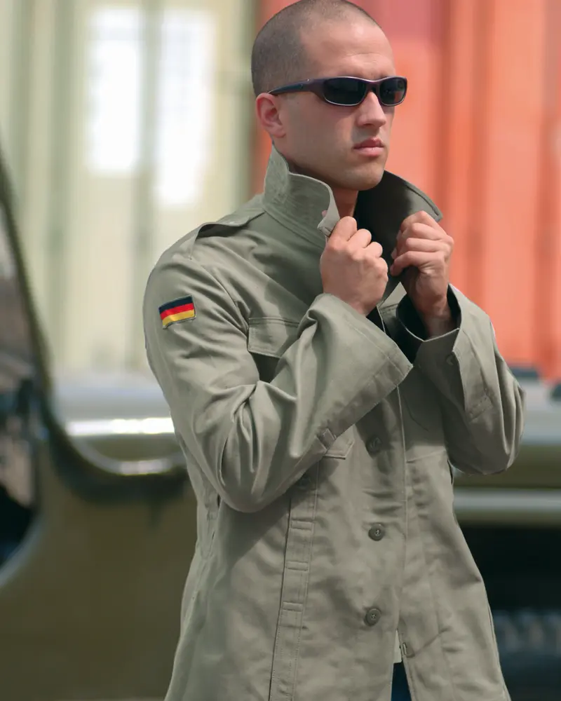 Mil-Tec Chaqueta Militar BW Moleskinjacke Oliva - Estilo Bundeswehr Alemán