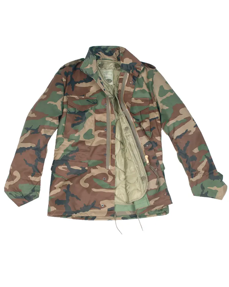 Mil-Tec Chaqueta Militar M65 Woodland - Chaqueta Táctica de Campo Resistente