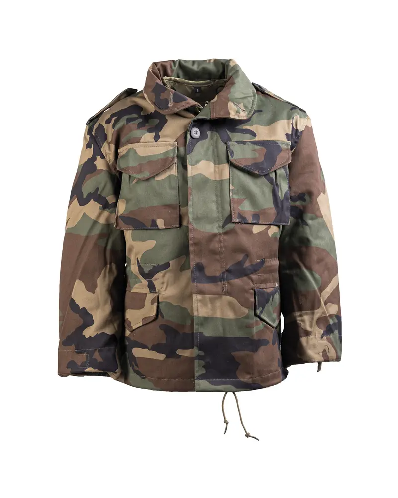 Mil-Tec Chaqueta Militar M65 Woodland para Niños - Estilo Campo Americano