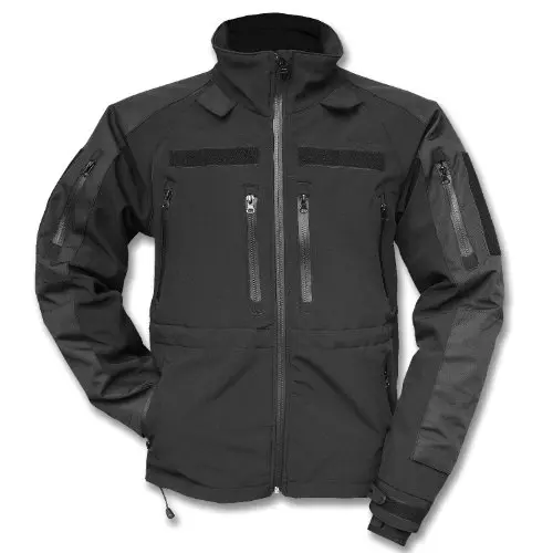 Mil-Tec Chaqueta Softshell Plus Negra - Resistente al Viento y Agua