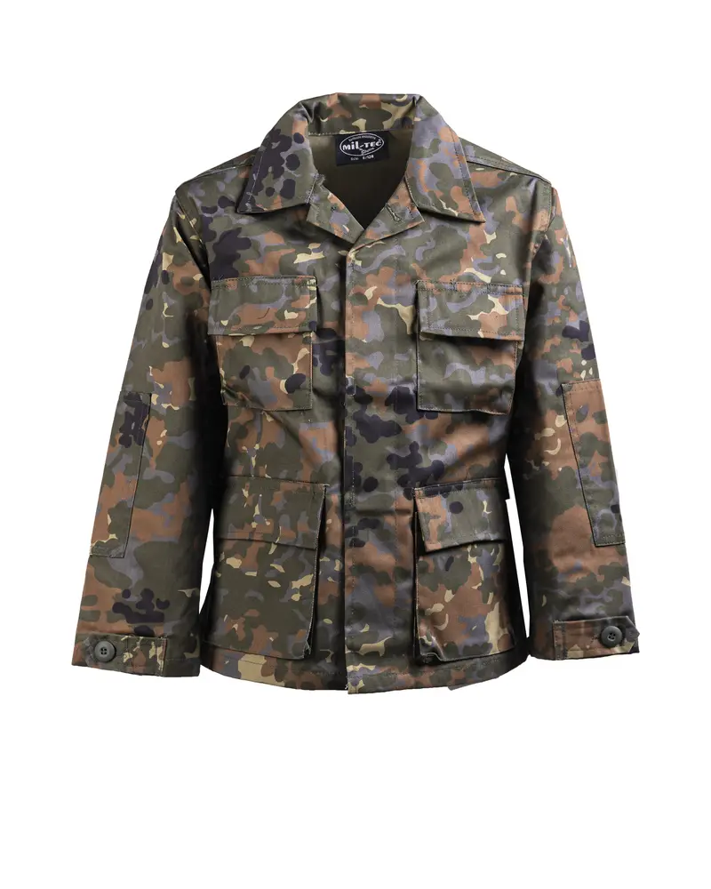 Mil-Tec Chaqueta Táctica BDU Infantil Flecktarn - Camuflaje Militar para Niños