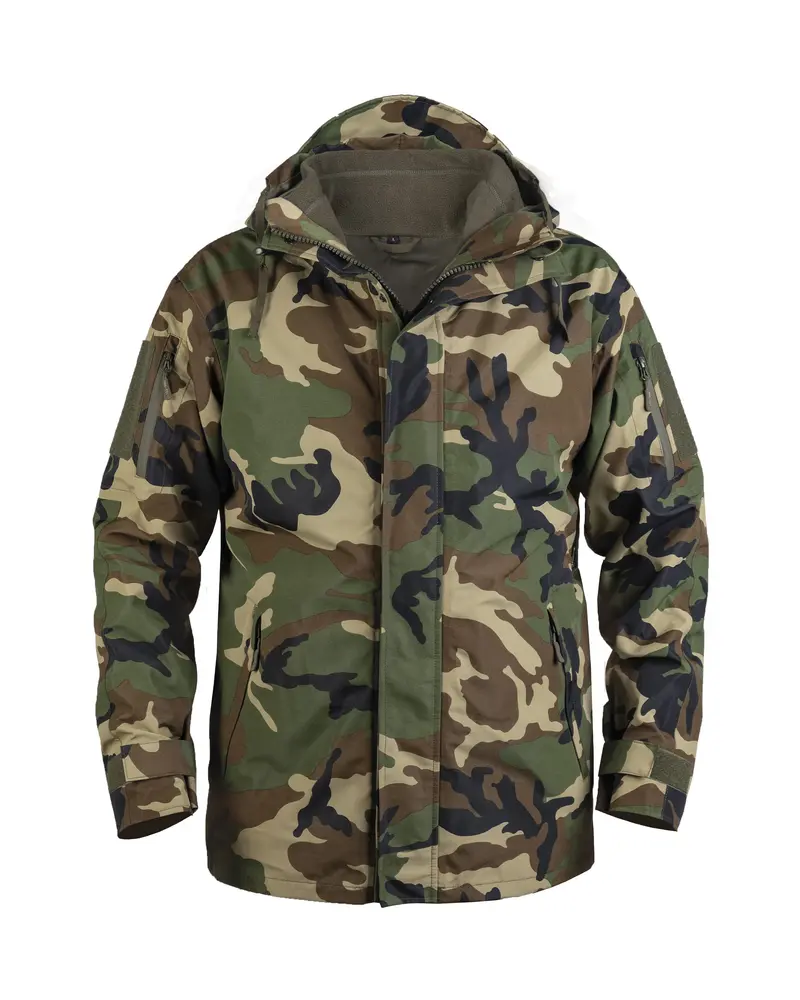 Mil-Tec Chaqueta Táctica Impermeable con Forro Polar Gen.II Woodland