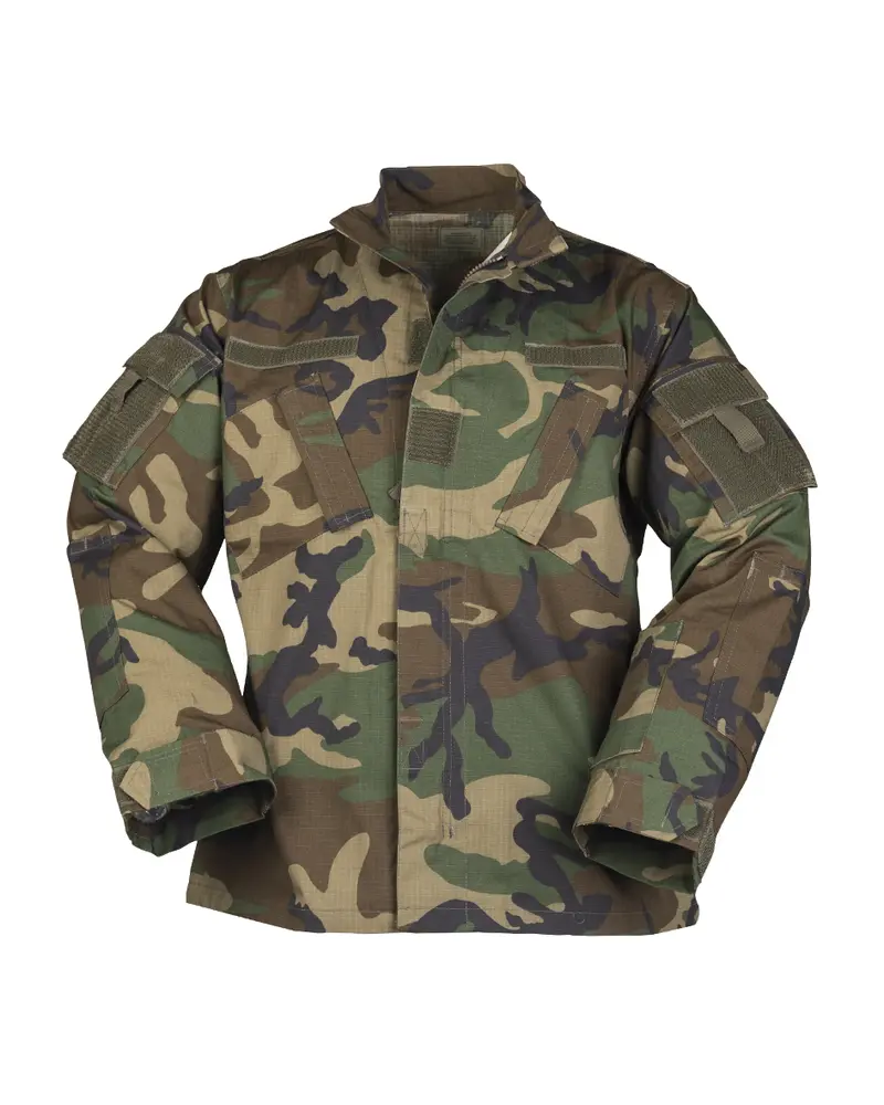 Mil-Tec Chaqueta Táctica US Feldjacke ACU Woodland - Ropa de Trabajo Militar