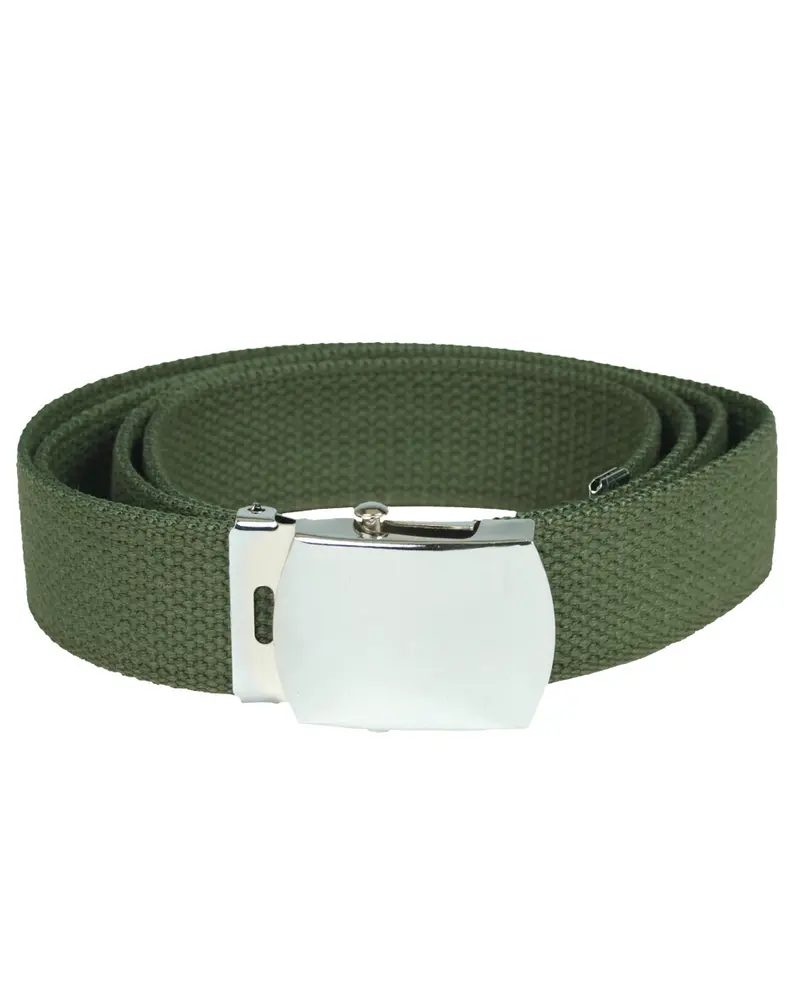 Mil-Tec Cinturón Militar de Algodón Verde Oliva con Hebilla Metálica