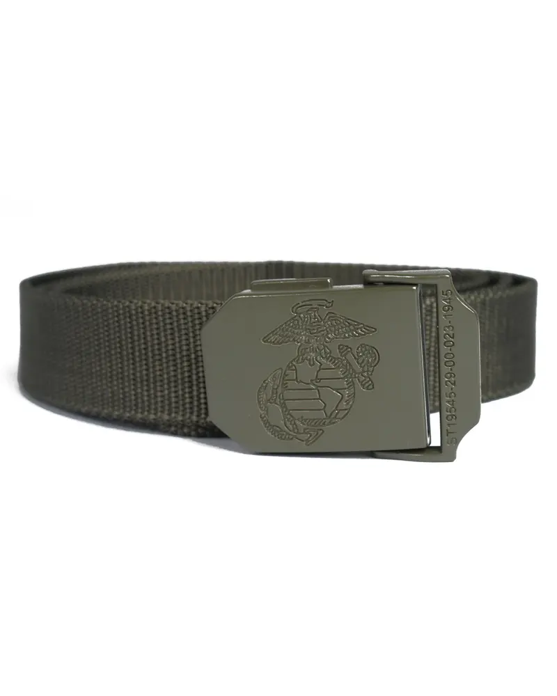 Mil-Tec Cinturón Militar USMC 30mm Verde Oliva - Cinturón Táctico Resistente