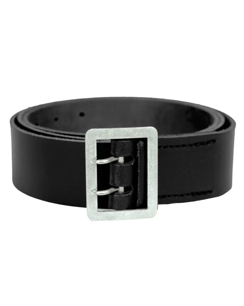 Mil-Tec Cinturón Táctico Cuero Genuino Doble Hebilla Negro