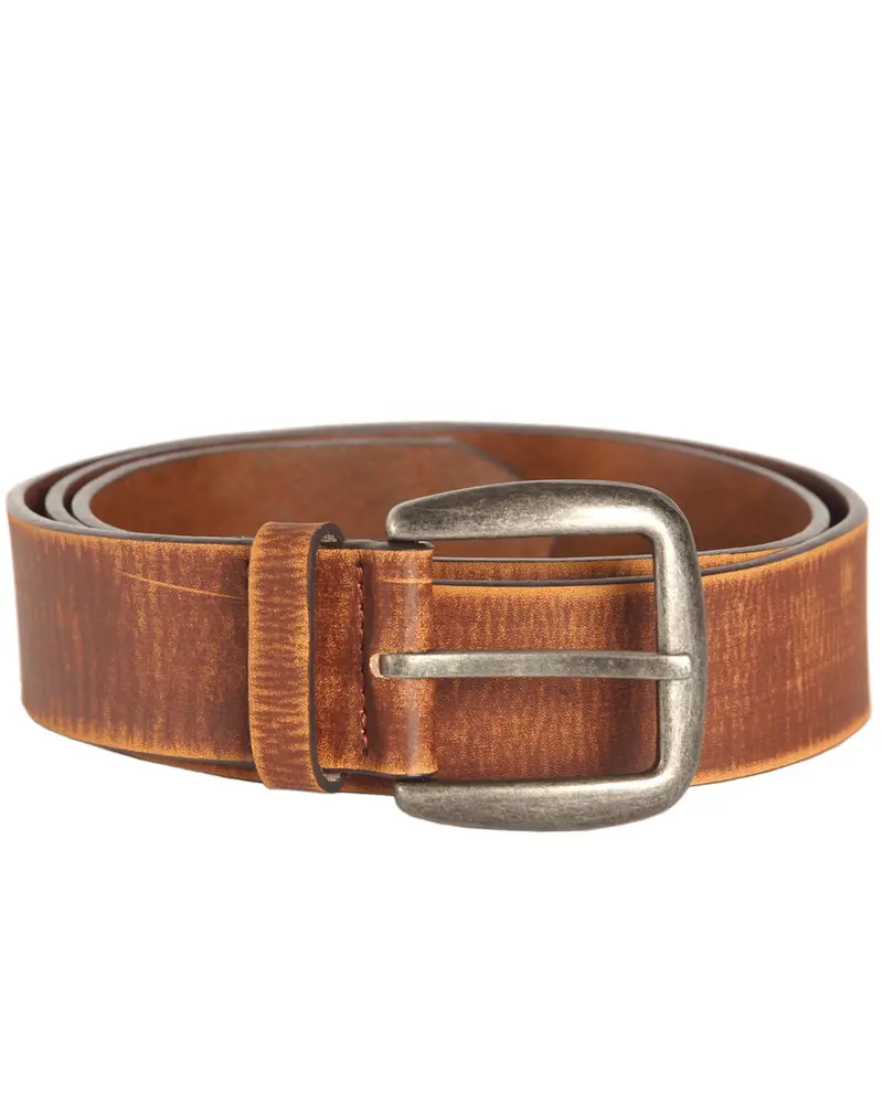 Mil-Tec Cinturón Vintage de Piel Marrón - Estilo Militar Clásico