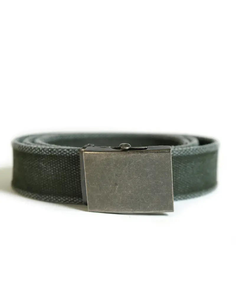 Mil-Tec Cinturón Vintage Militar Oliva - Correa Táctica Resistente Estilo Retro