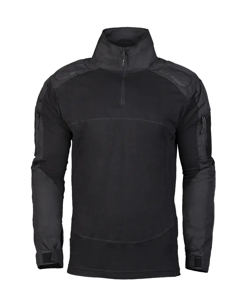 Mil-Tec Combat Shirt Chimera Schwarz - Camiseta Táctica Militar Negra