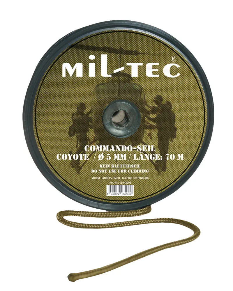 Mil-Tec Commando-Seil Coyote 5mm - Cuerda Táctica 70 Metros