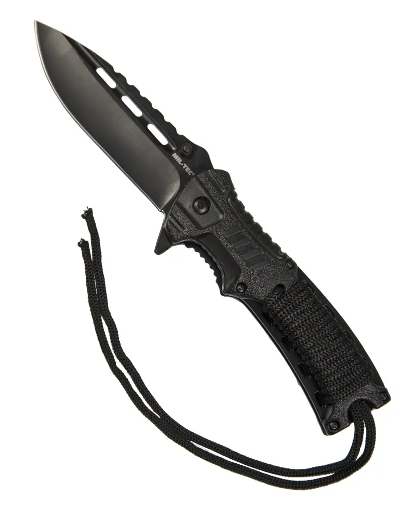 Mil-Tec Cuchillo Supervivencia Paracord con Encendedor Integrado Negro