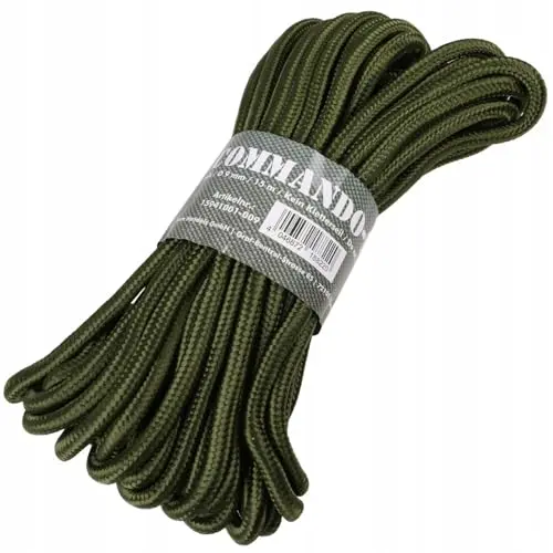 Mil-Tec Cuerda Comando 15m Oliva 9mm - Cuerda Táctica Resistente