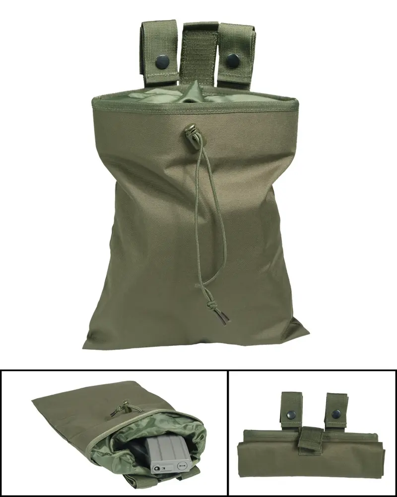 Mil-Tec Empty Shell Pouch Oliva - Bolsa Táctica para Casquillos Vacíos