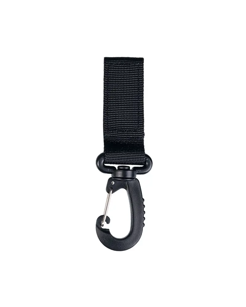 Mil-Tec Eslinga Táctica 70mm con Mosquetón Negro - Enganche Rápido Profesional